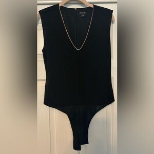 Cache Black Sleeveless Bodysuit